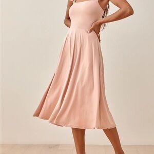 Elegant Pink Midi Dress